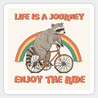 Raccoon Ride Bike Life Is A Journey Sticker